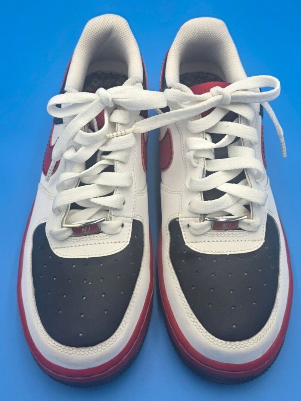 Nike Air Force 1 Low Top Sneakers White Red Black US Size 6.5